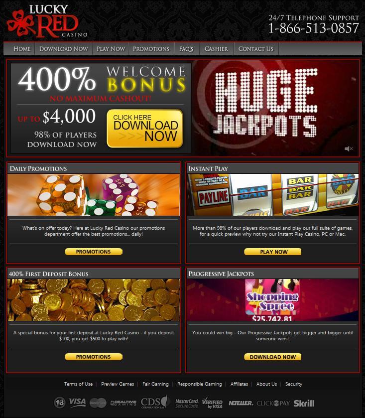 Lucky Red Casino Homepage