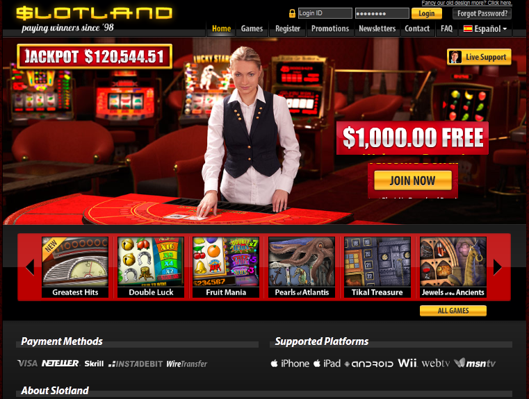Slotland Casino Lobby